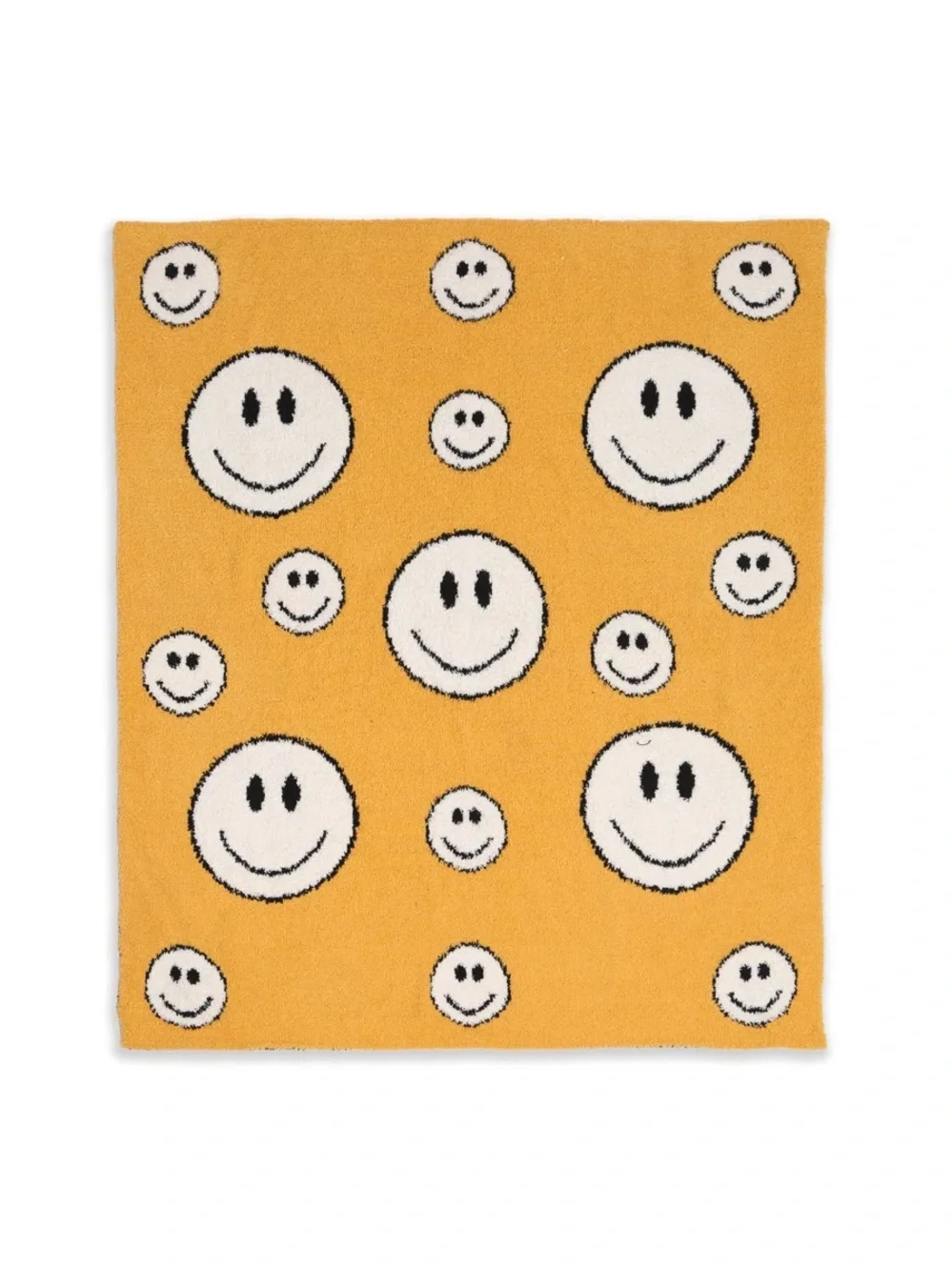 NWT Luxe Cloud Blanket, Smiley Pattern, Yellow